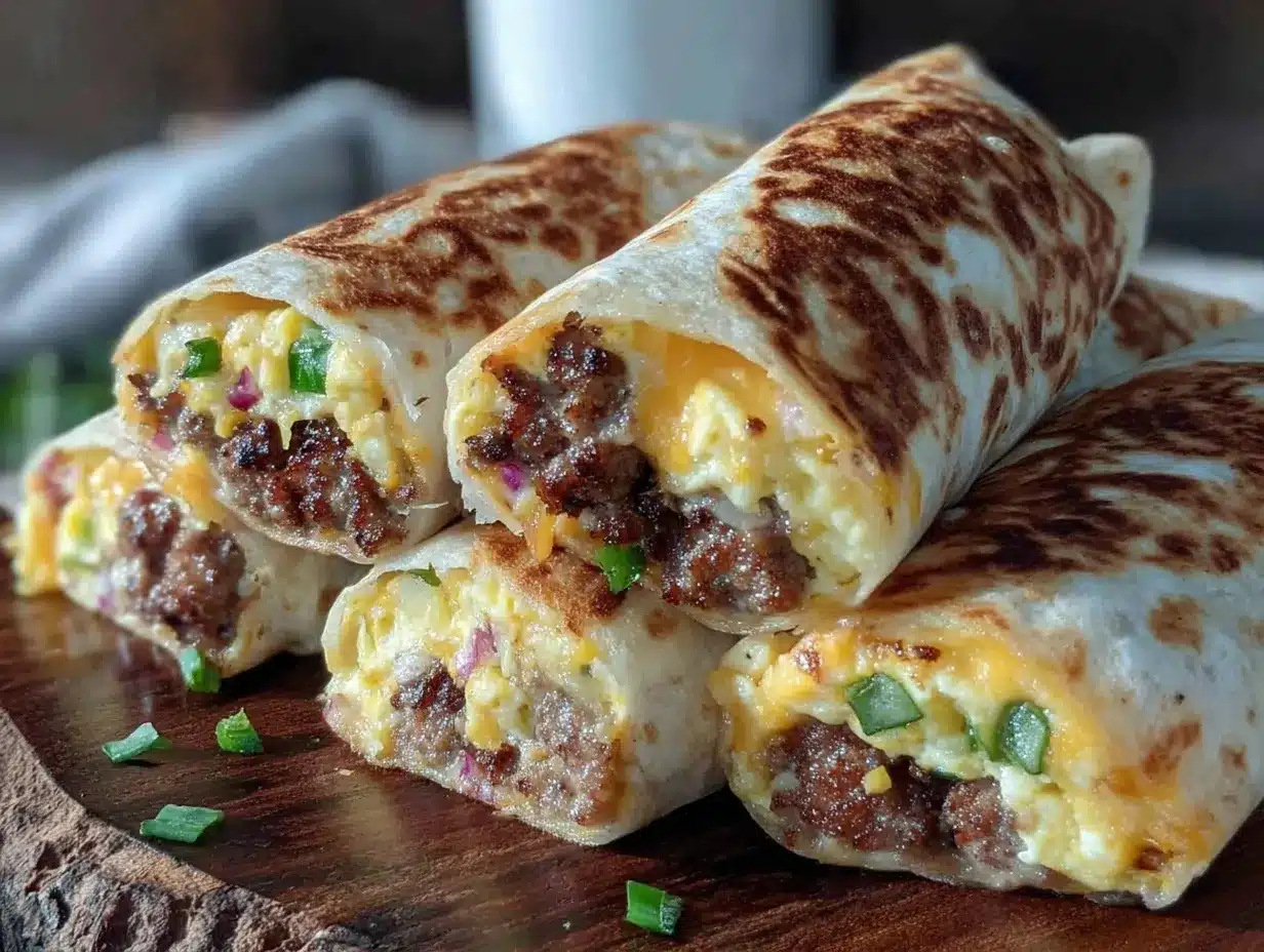 easy savory sausage breakfast burritos preparation steps