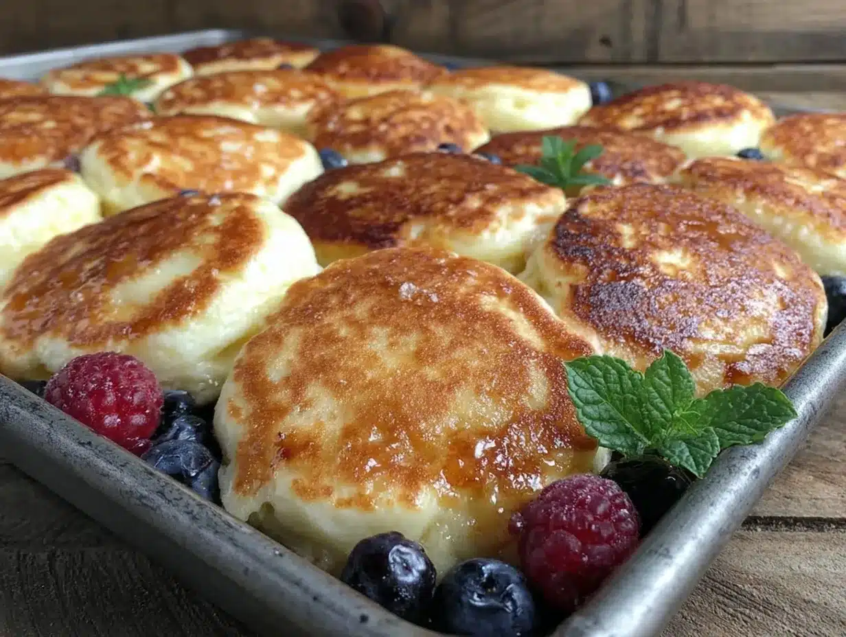 fluffy sheet pan pancakes preparation steps
