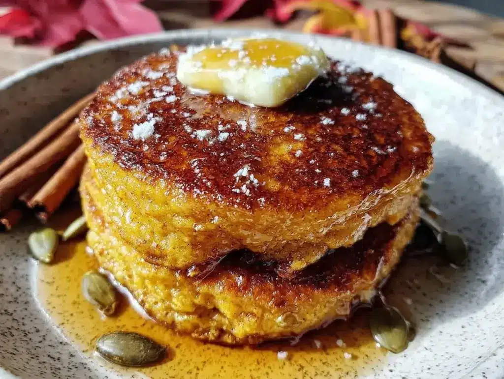 fluffy spiced pumpkin pancakes - featured image