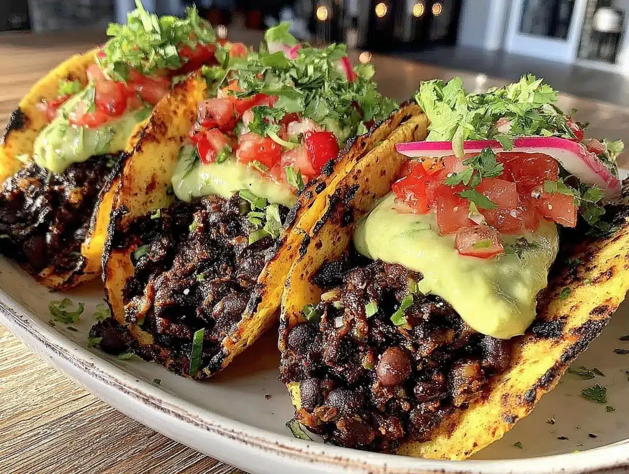 fresh black bean tacos preparation steps