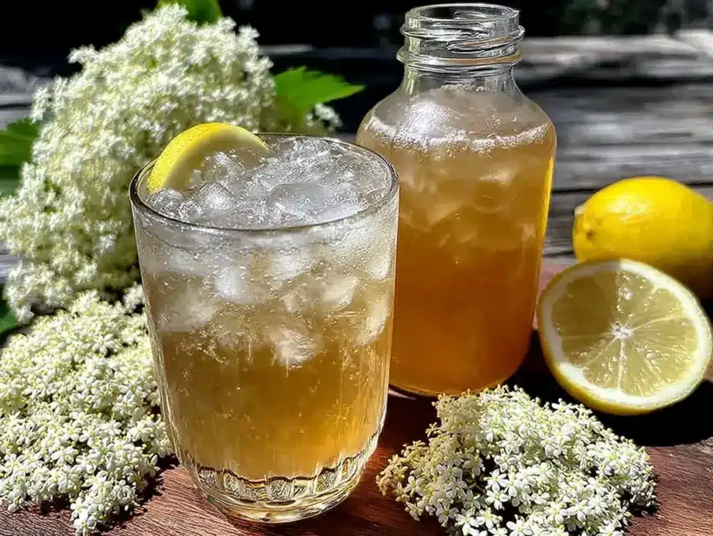 fresh homemade elderflower cordial - featured image