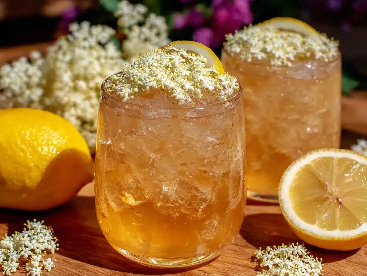 fresh homemade elderflower cordial preparation steps