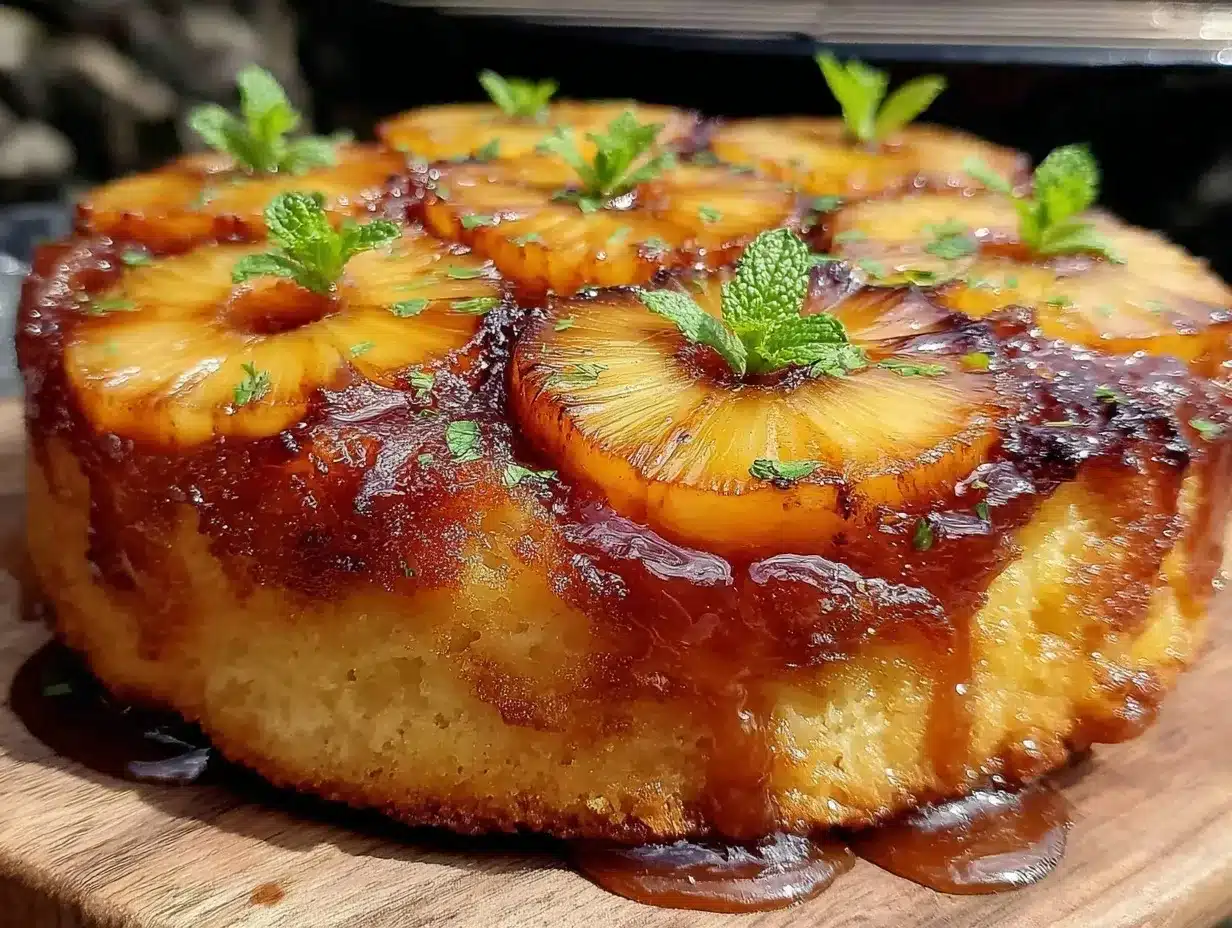 grilled pineapple upside down cake preparation steps