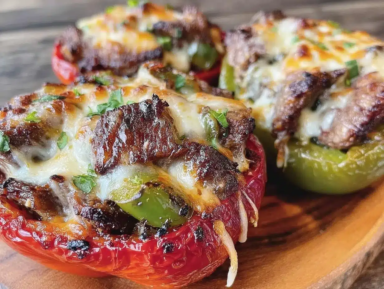 keto philly cheesesteak stuffed peppers preparation steps