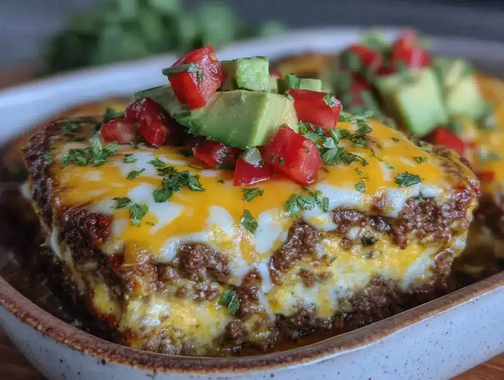keto taco casserole - featured image