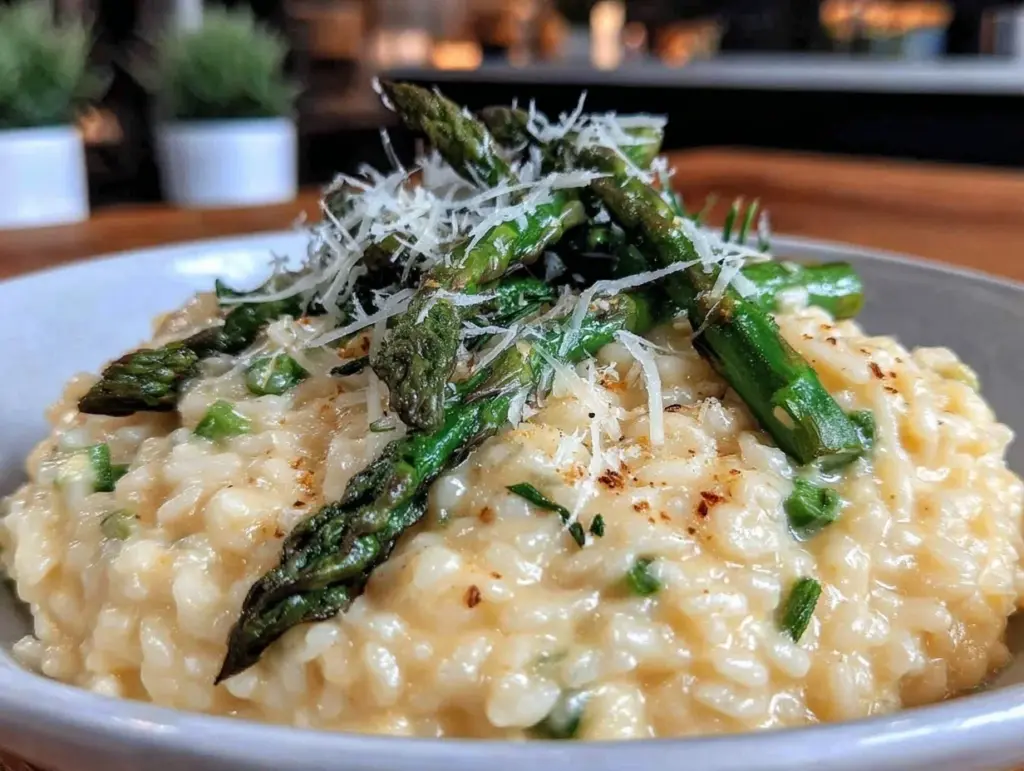 lemon asparagus risotto - featured image