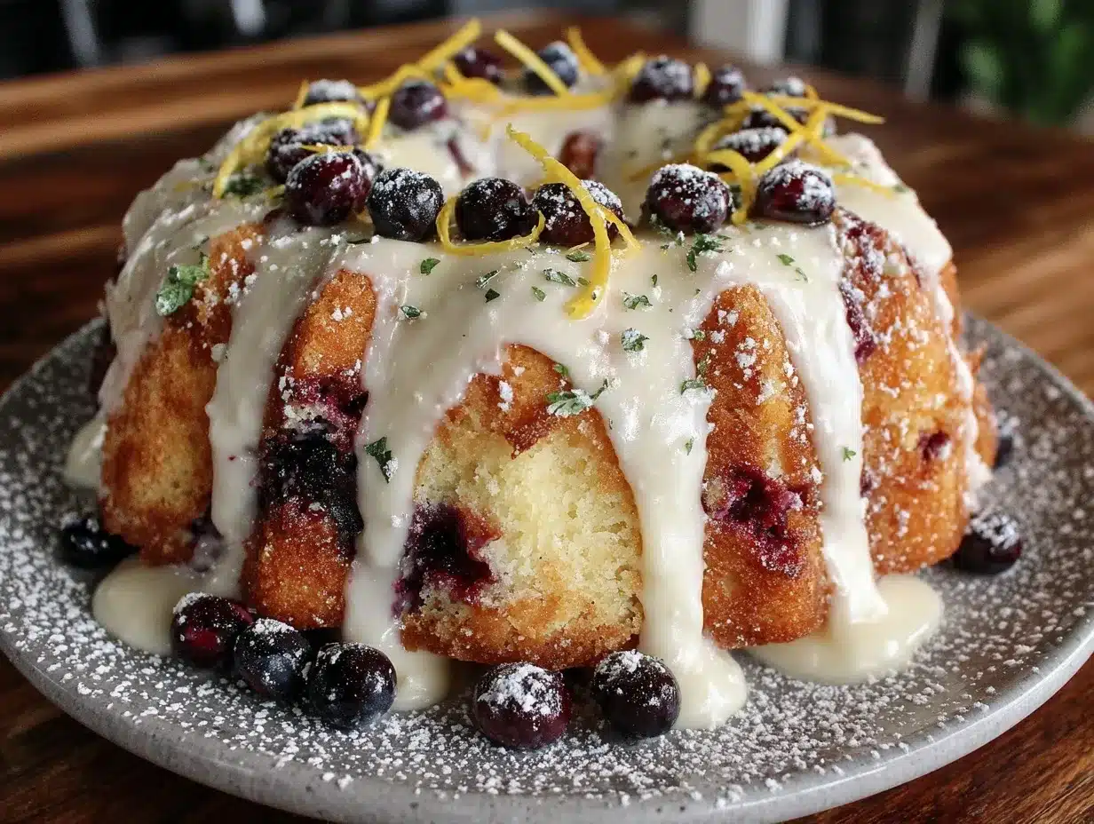 lemon blueberry bundt cake preparation steps