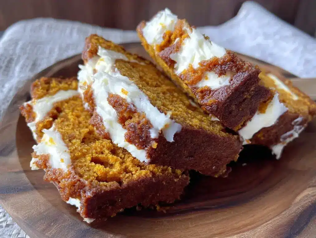 moist pumpkin bread with cream cheese swirl - featured image