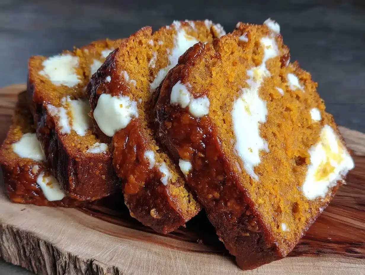 moist pumpkin bread with cream cheese swirl preparation steps