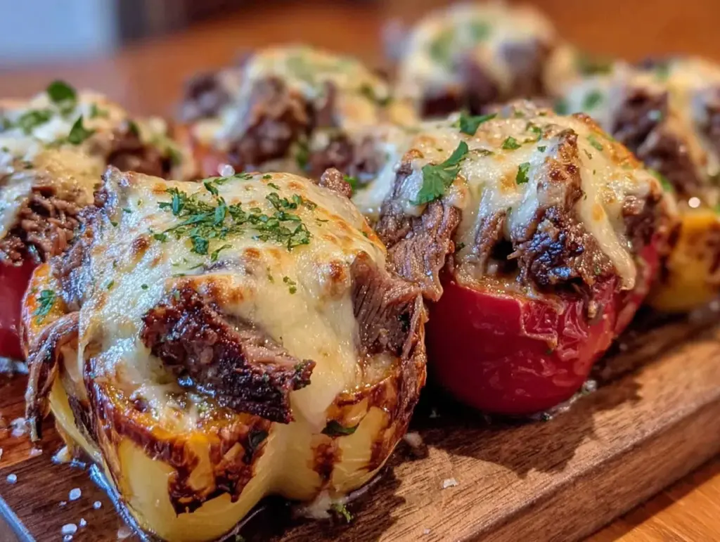 Philly cheesesteak stuffed peppers - featured image