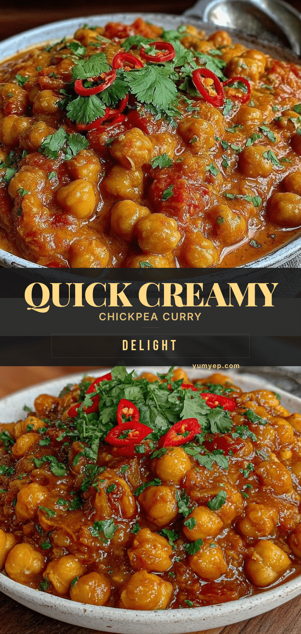 quick creamy chickpea curry recipe