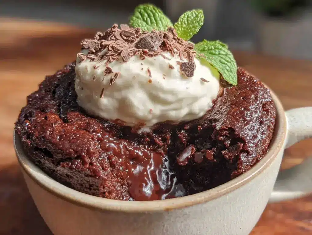 quick keto chocolate mug cake - featured image