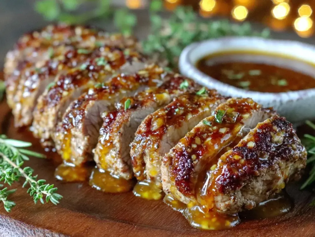 savory honey garlic pork tenderloin - featured image