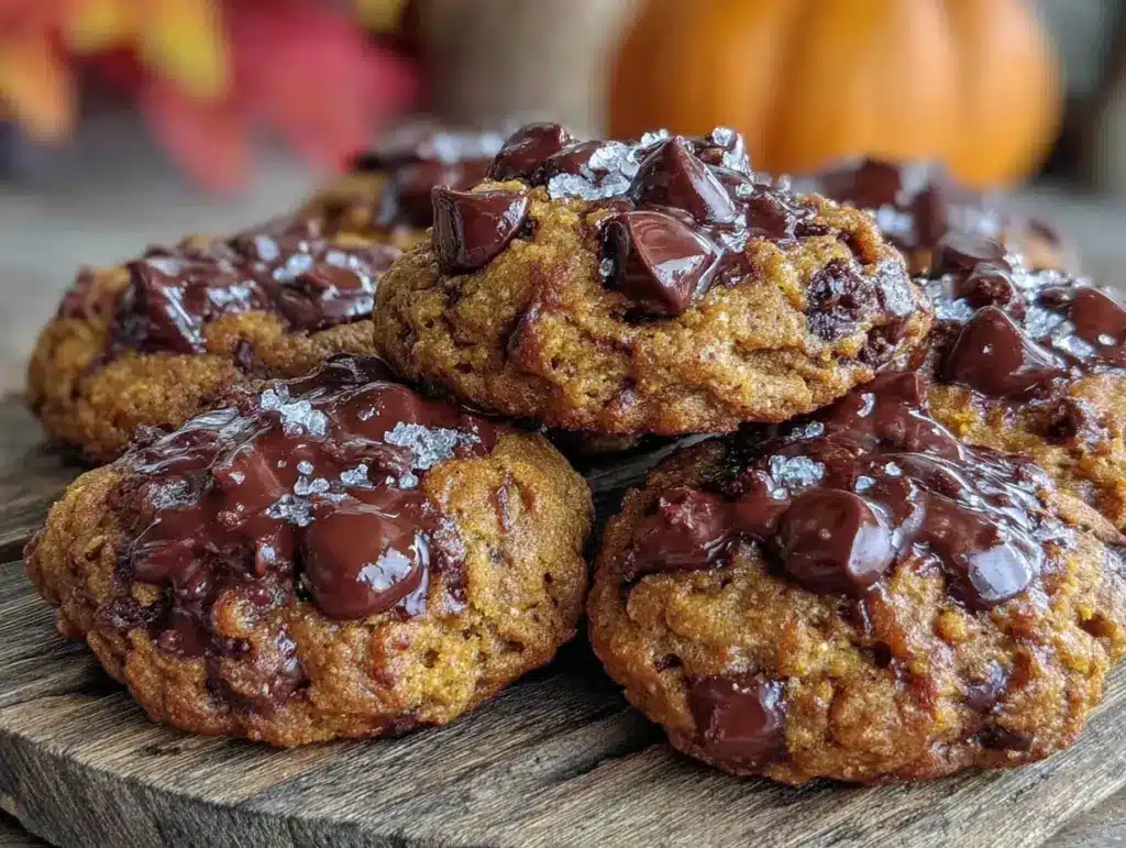 soft pumpkin chocolate chip cookies - featured image
