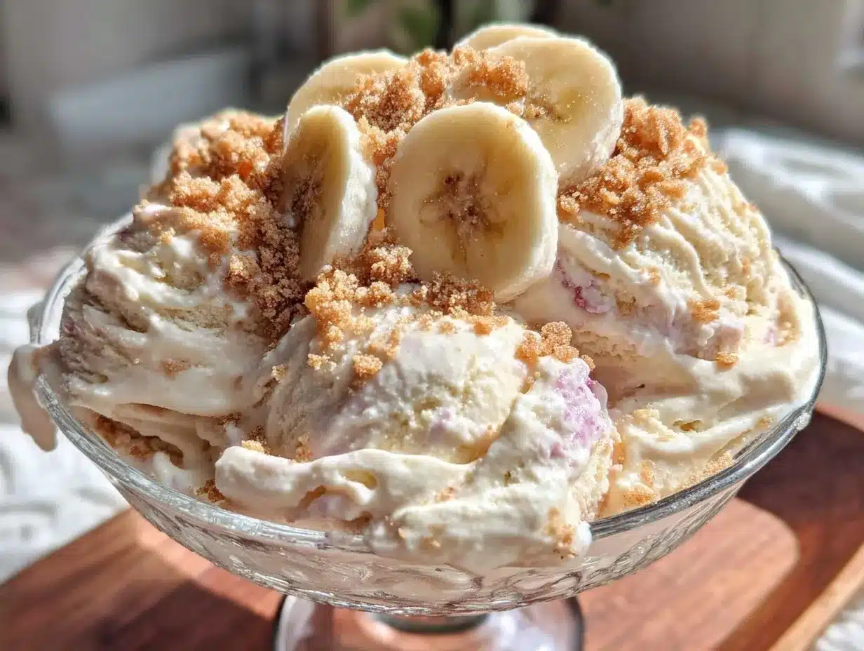 banana pudding ice cream without machine preparation steps