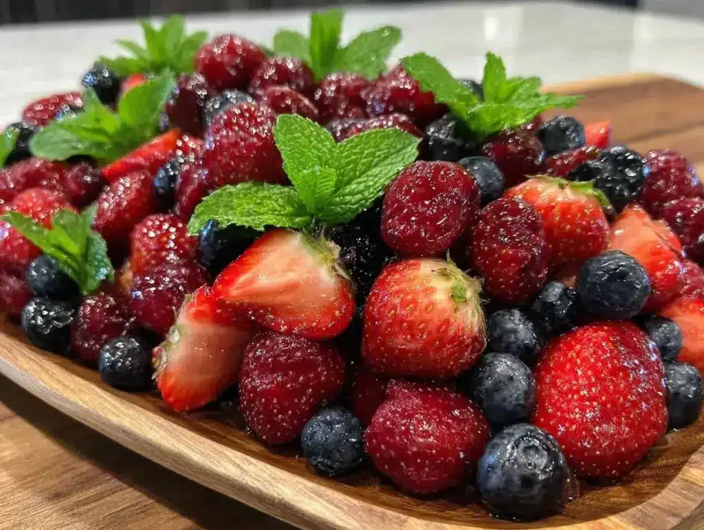 berry sweet baby shower fruit display - featured image