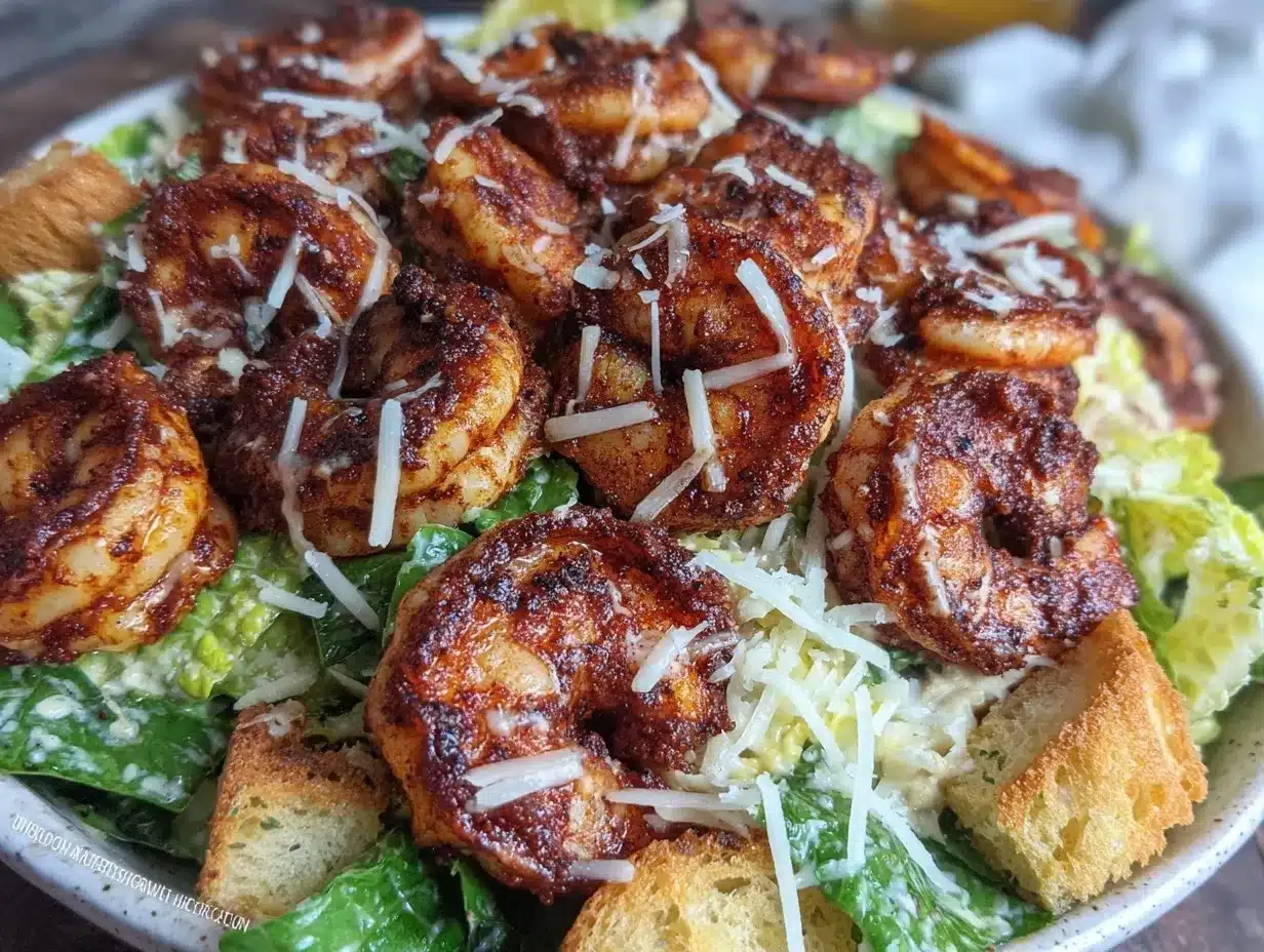 blackened shrimp caesar salad preparation steps