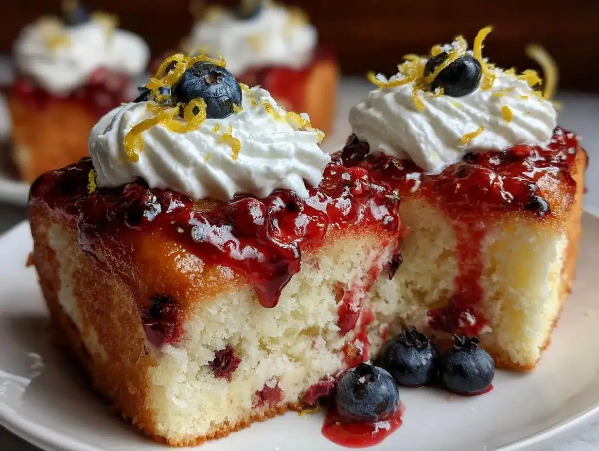 blueberry lemon poke cake preparation steps