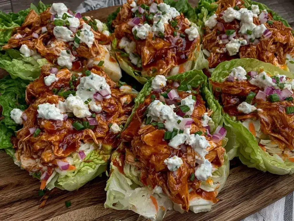 buffalo chicken salad lettuce wraps - featured image