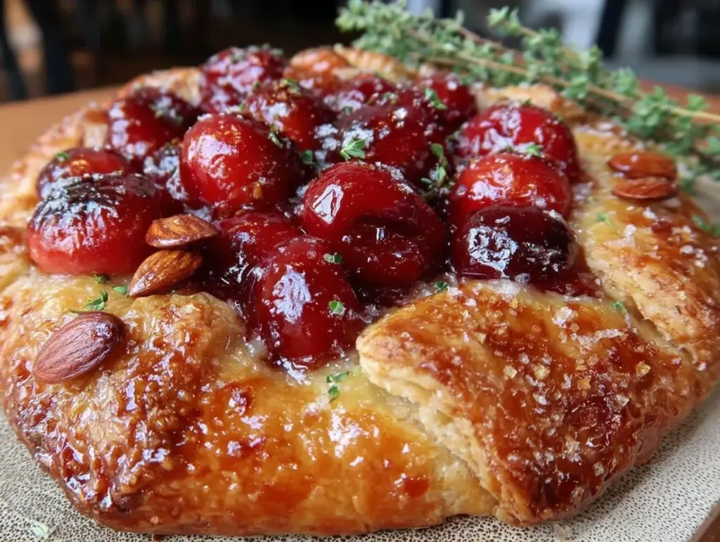 cherry almond galette - featured image