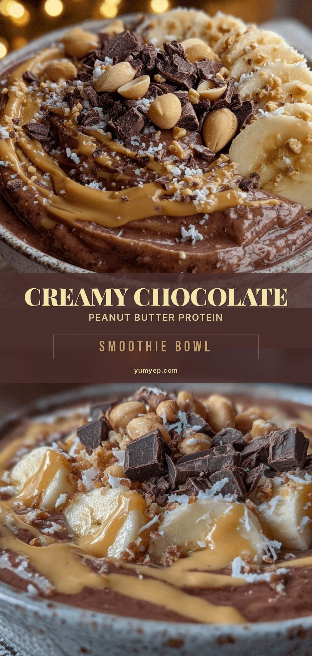 chocolate peanut butter protein smoothie bowl recipe