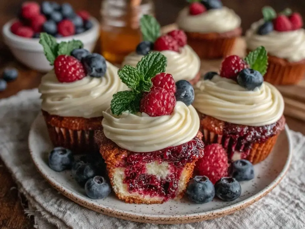 creamy berry sweet cupcakes - featured image