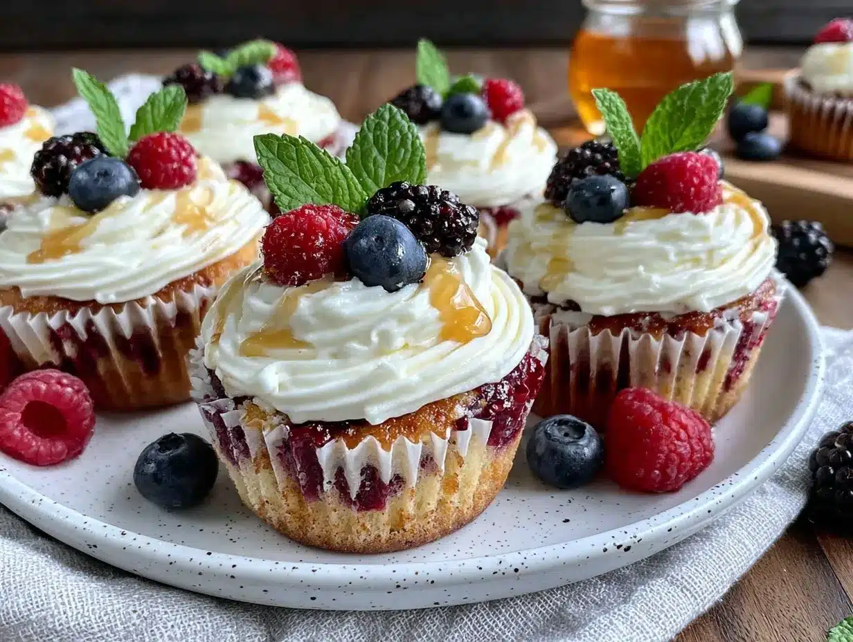 creamy berry sweet cupcakes preparation steps
