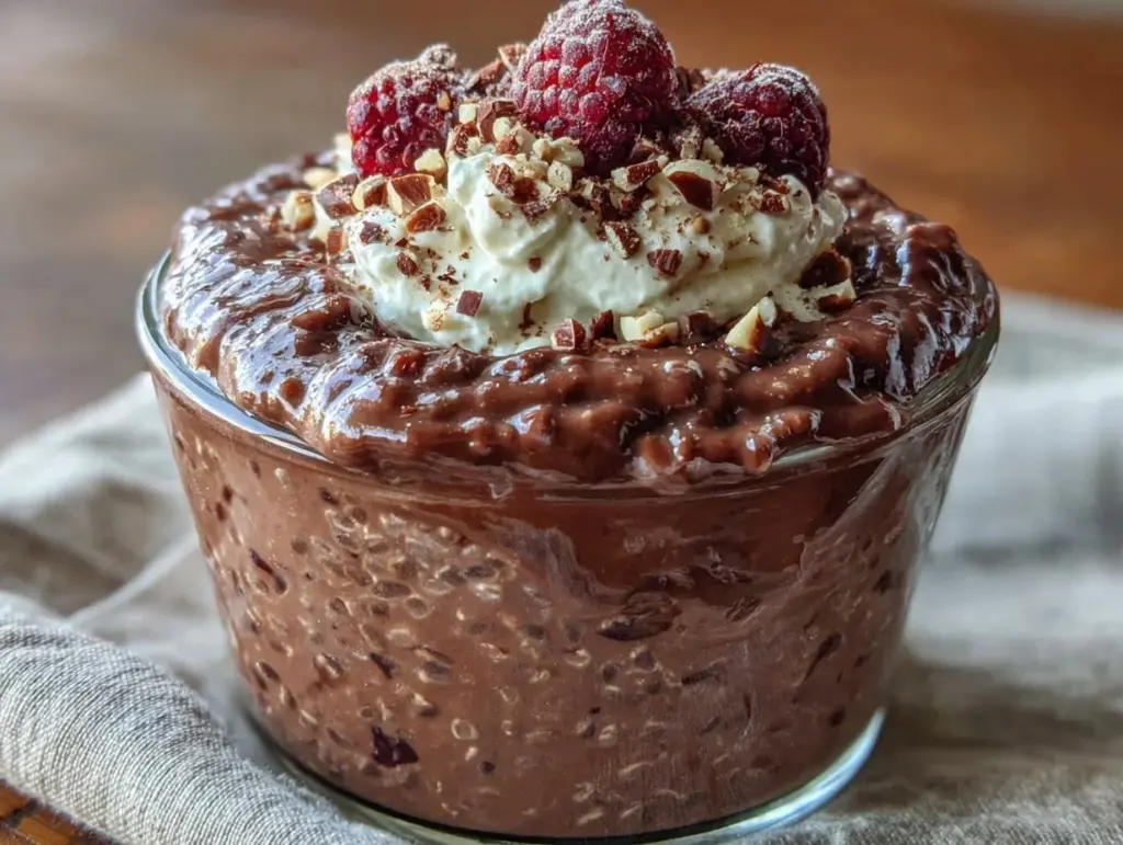 creamy chocolate overnight oats - featured image