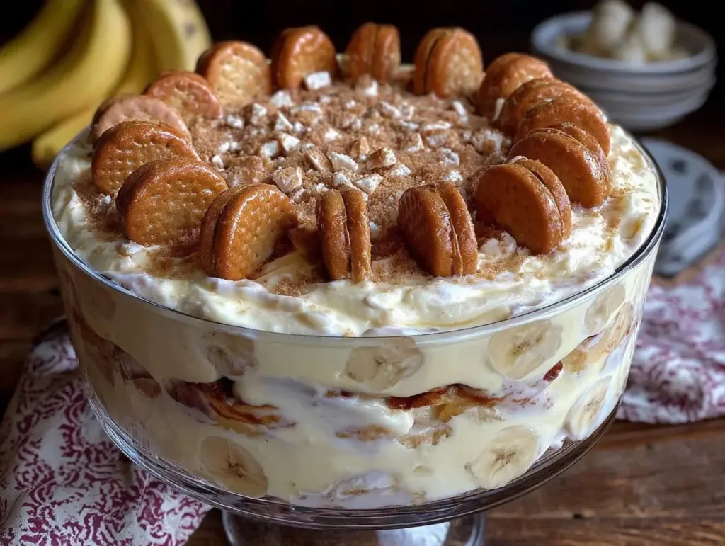 creamy cookout banana pudding - featured image