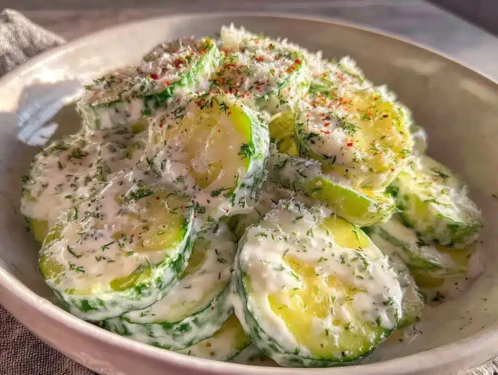 creamy cucumber salad - featured image