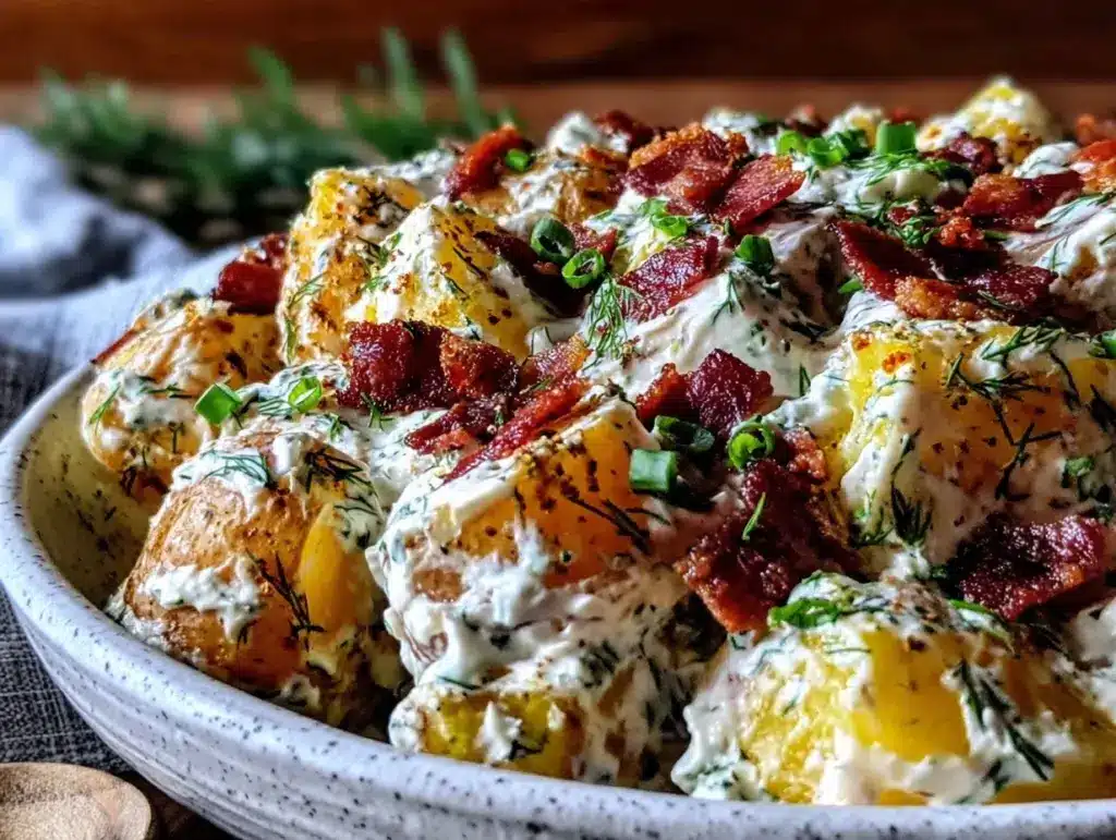 creamy dill potato salad - featured image