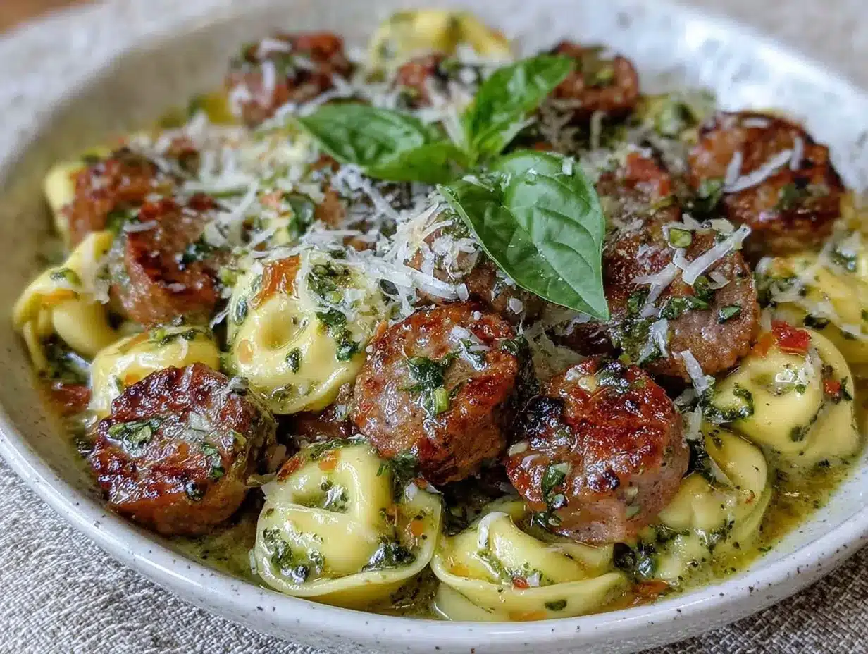 creamy pesto tortellini preparation steps