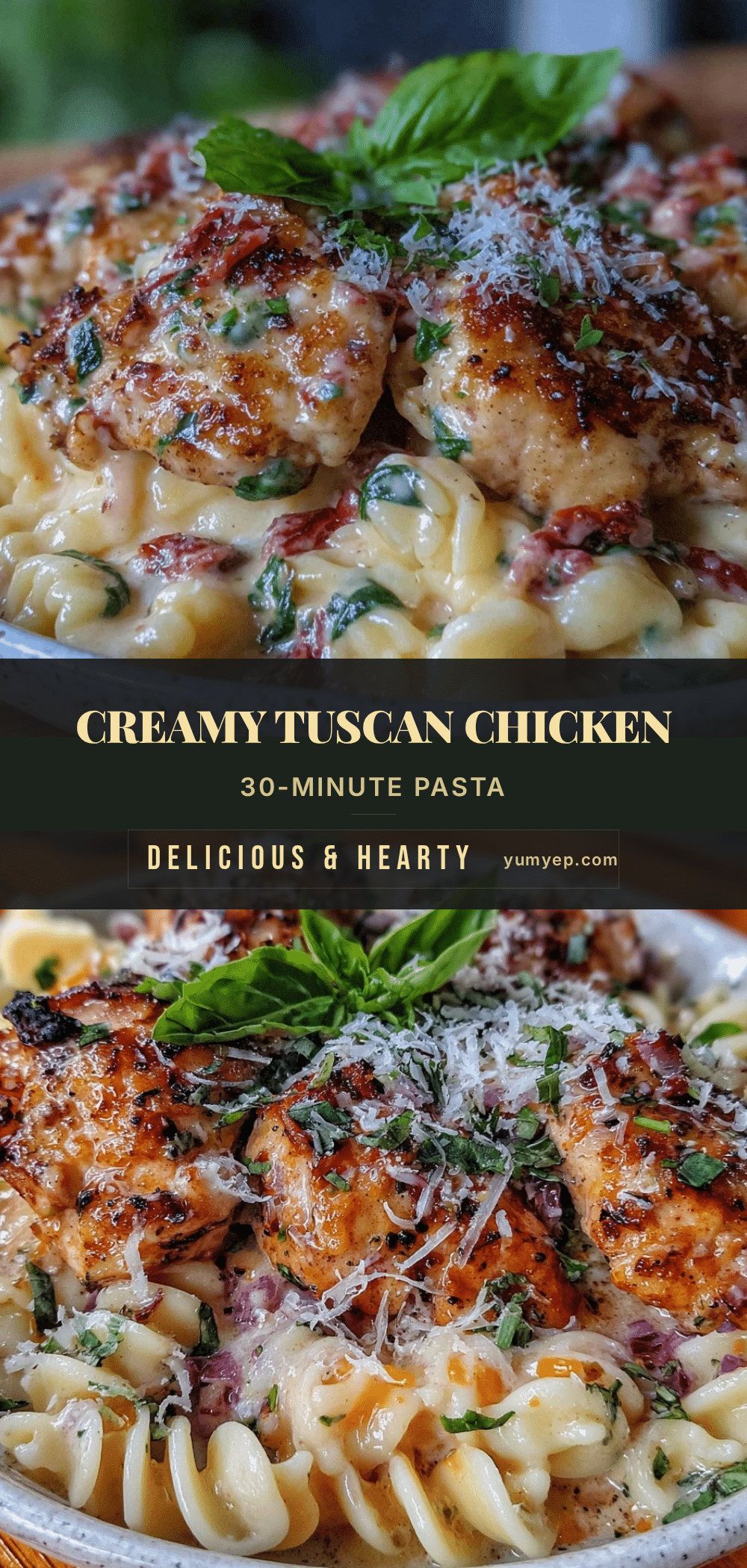 creamy tuscan chicken pasta recipe