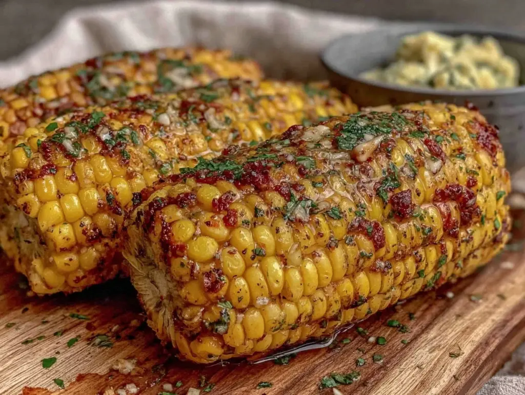 crispy air fryer corn on the cob - featured image