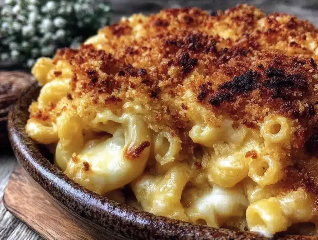 crispy baked mac and cheese - featured image