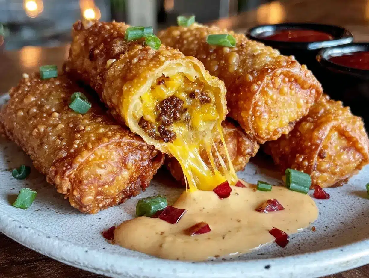 crispy cheeseburger egg rolls preparation steps