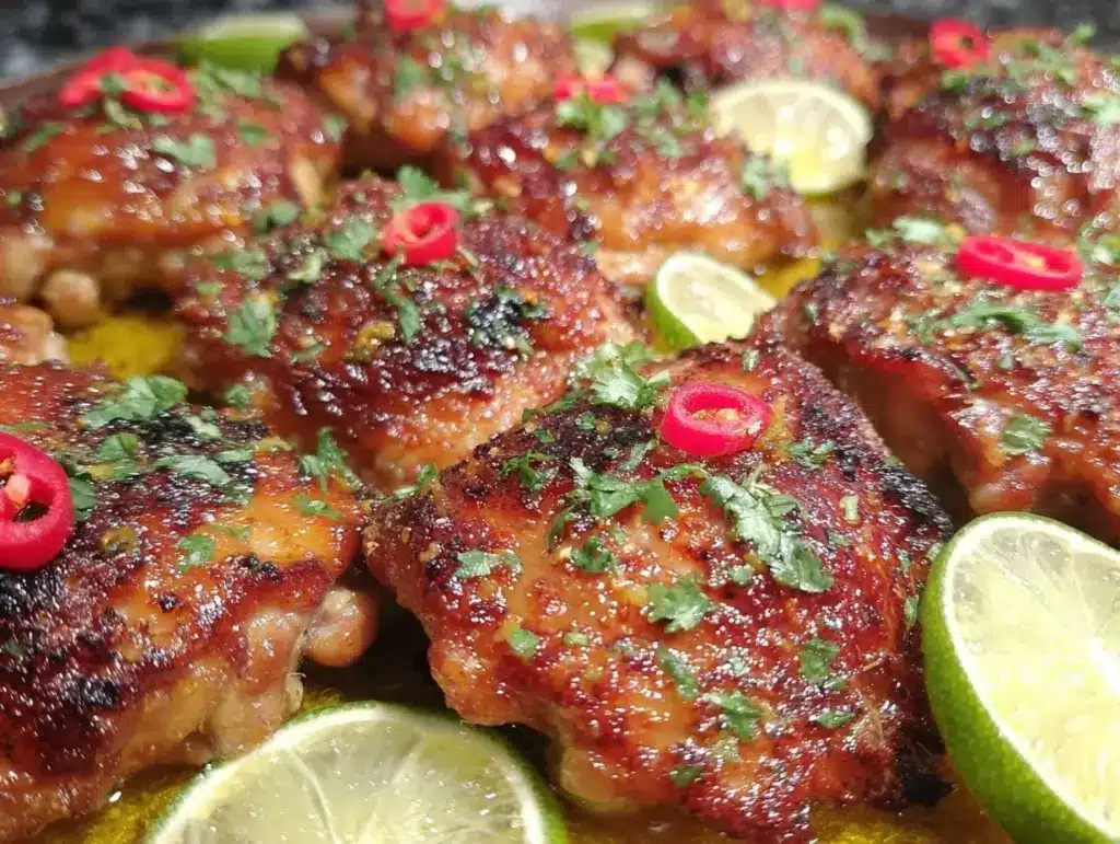 crispy chili lime chicken thighs - featured image