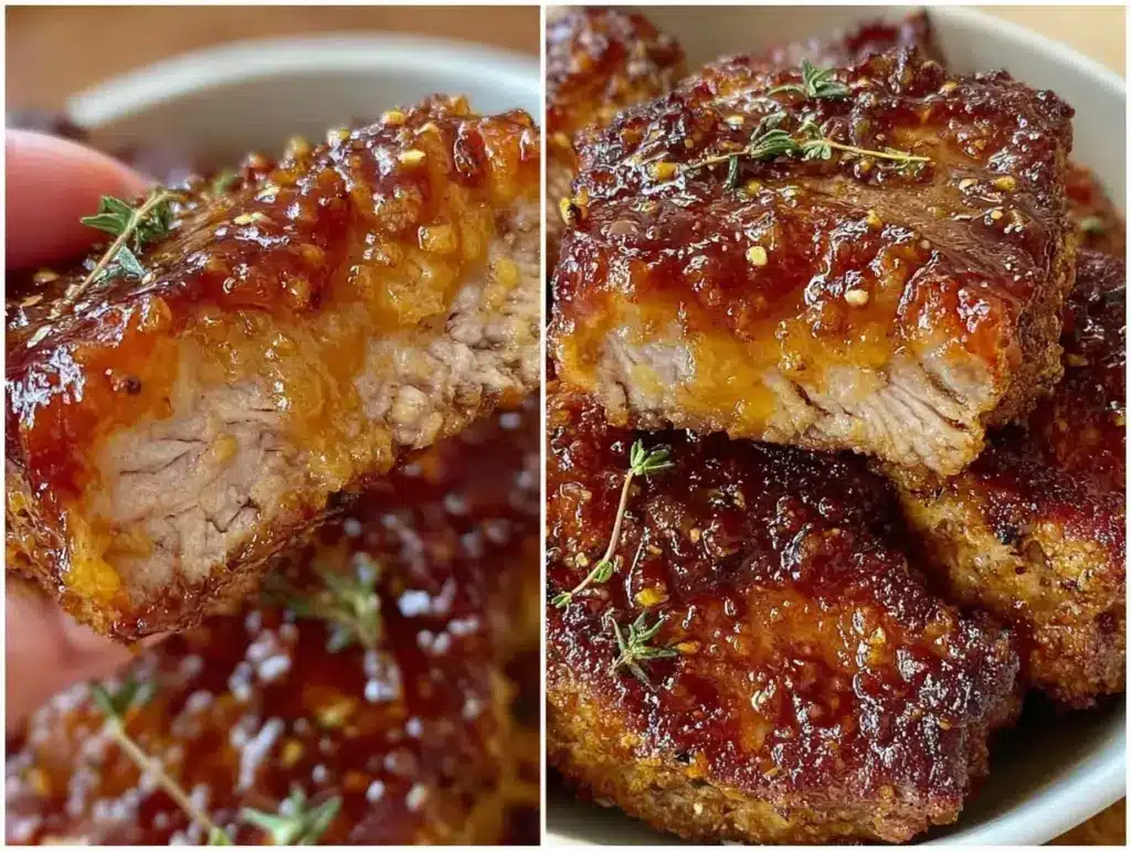 crispy honey mustard air fryer pork chops - featured image