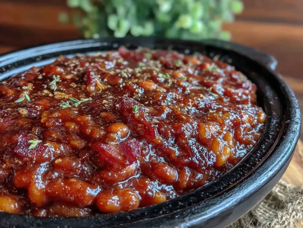Dr Pepper BBQ Baked Beans Crockpot Recipe - featured image