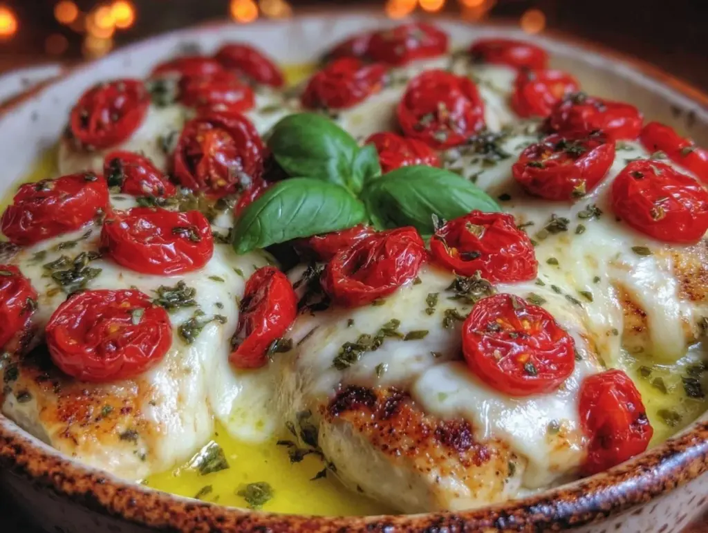 Easy Juicy Caprese Chicken Bake - featured image