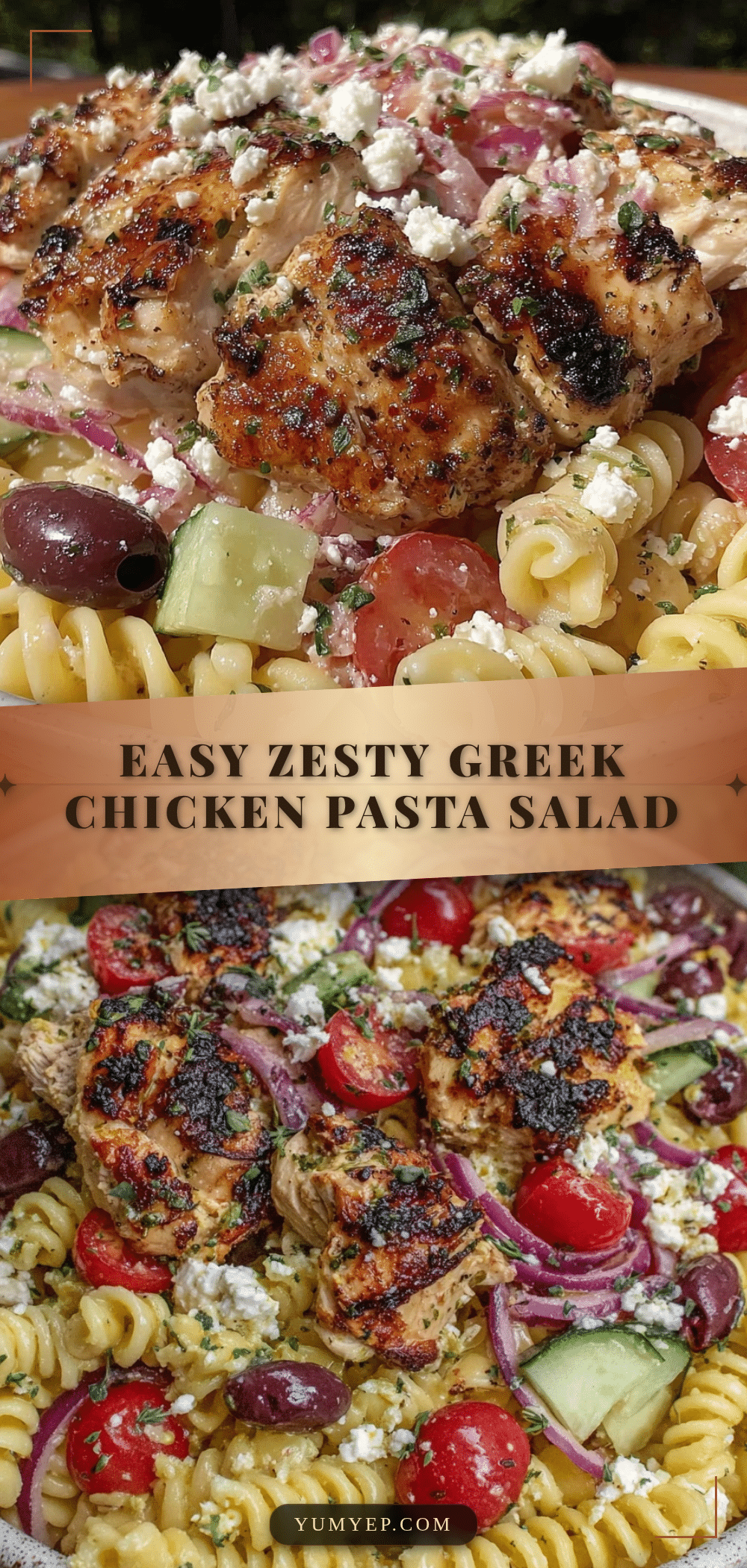 easy zesty greek chicken pasta salad recipe