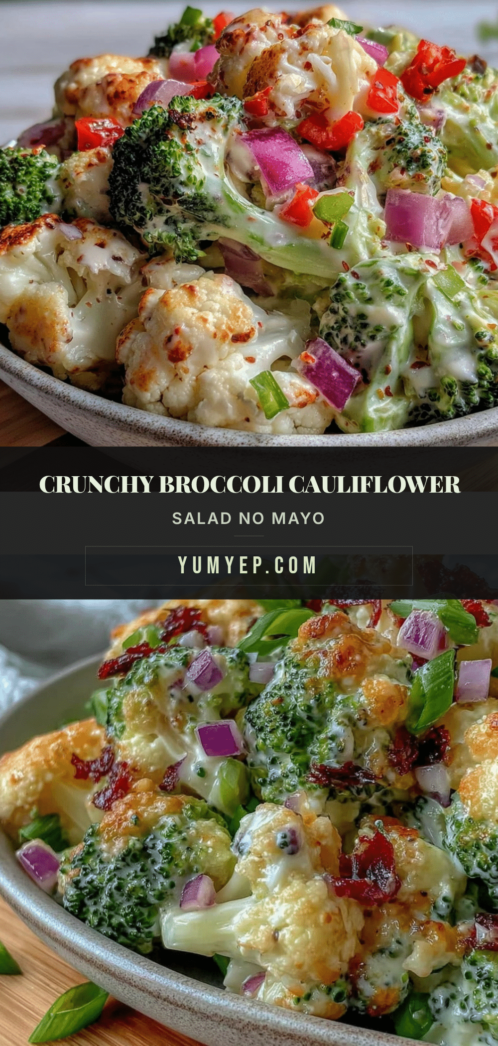 fresh broccoli cauliflower salad without mayo recipe