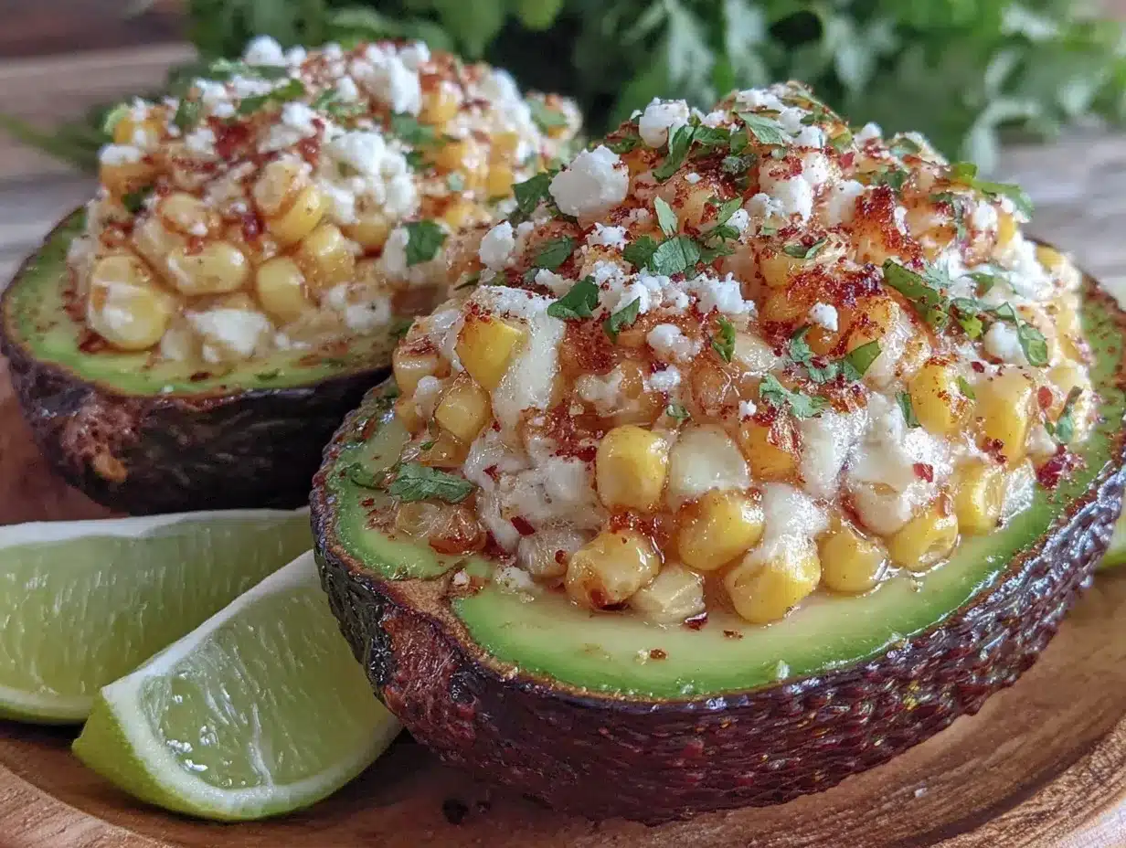 fresh elote stuffed avocados preparation steps