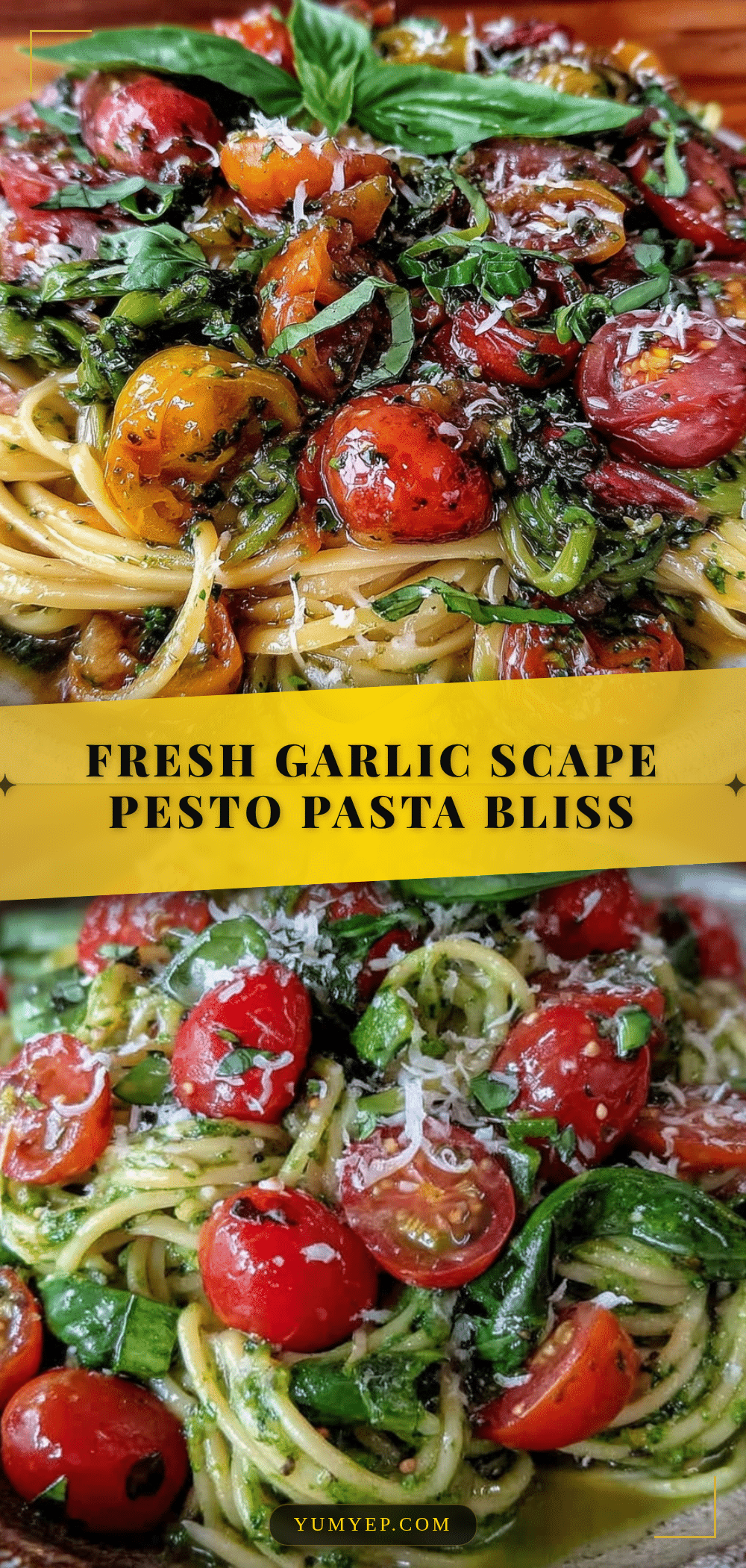 fresh garlic scape pesto pasta recipe