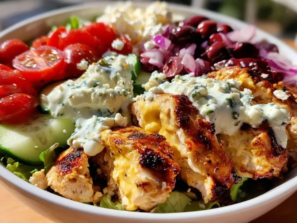 Fresh Grilled Chicken Greek Salad Bowl - featured image