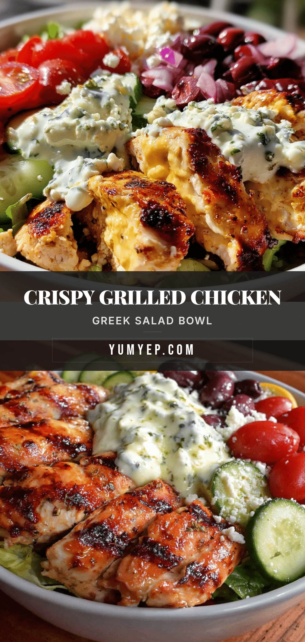 Fresh Grilled Chicken Greek Salad Bowl recipe