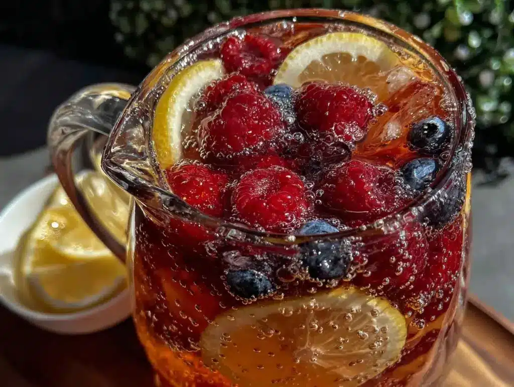 fresh sparkling berry lemonade punch - featured image