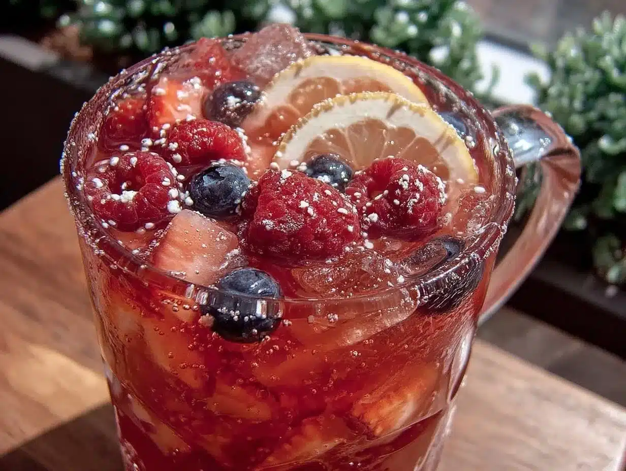 fresh sparkling berry lemonade punch preparation steps