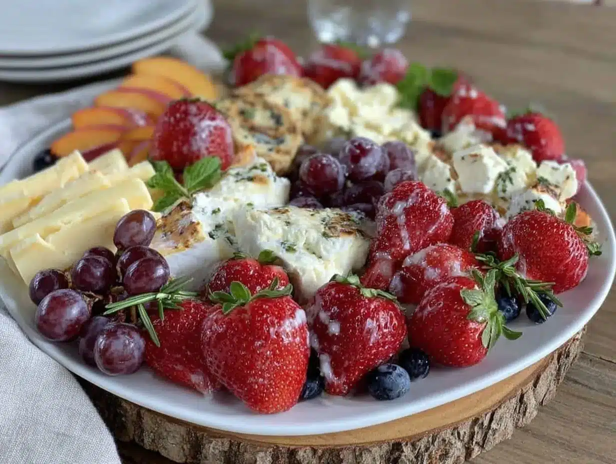 fresh vibrant fruit and cheese summer board preparation steps