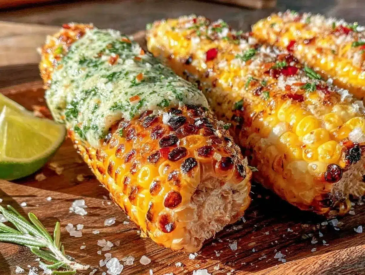 grilled corn recipe with compound butters preparation steps